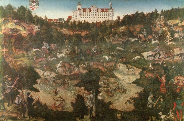 lucas-cranach-vecchio-caccia-carlo-v-castello-torgau-1544-madrid-prado