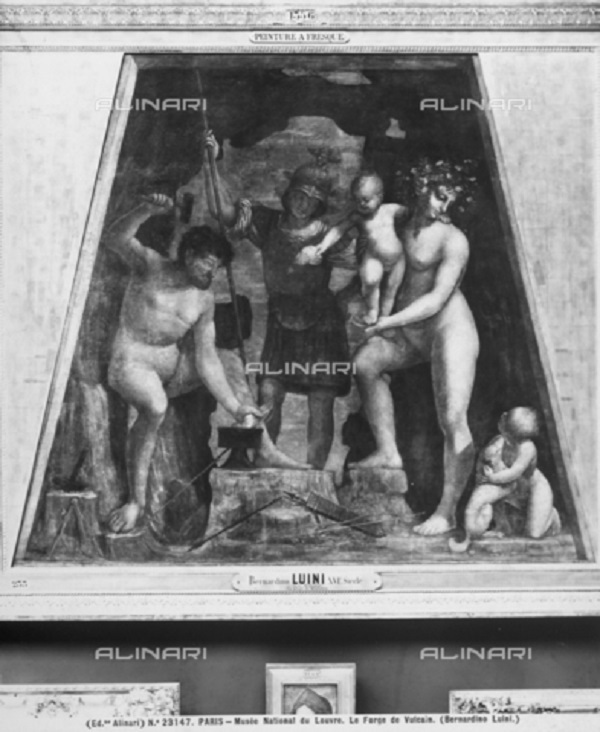 bernardino-luini-fucina-vulcano-affresco-parigi-louvre