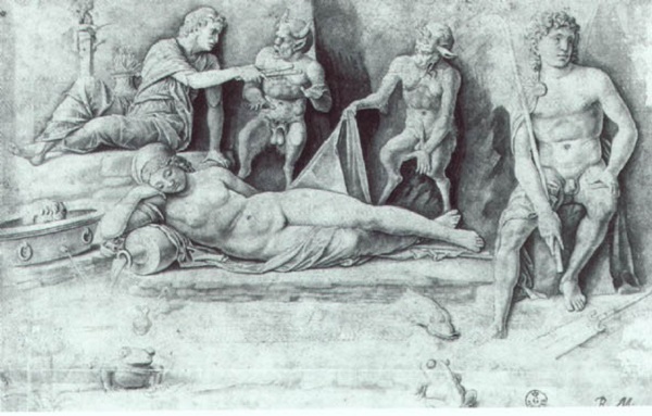 bottega-andrea-mantegna-ninfa-dormiente-disegno-1495-1500-firenze-gabinetto-disegni-stampe-uffizi