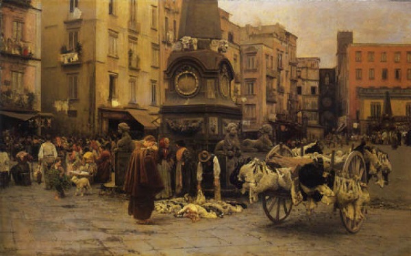 francesco-securo-fontana-piazza-mercato-napoli-dipinto-vincenzo-caprile