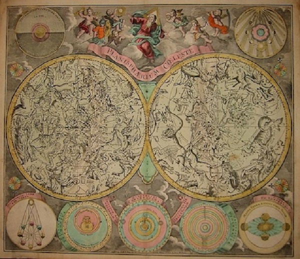 matthaeus-seutter-planisphaerium-coeleste-augsburg-1740- incisione-colorata-acquarello