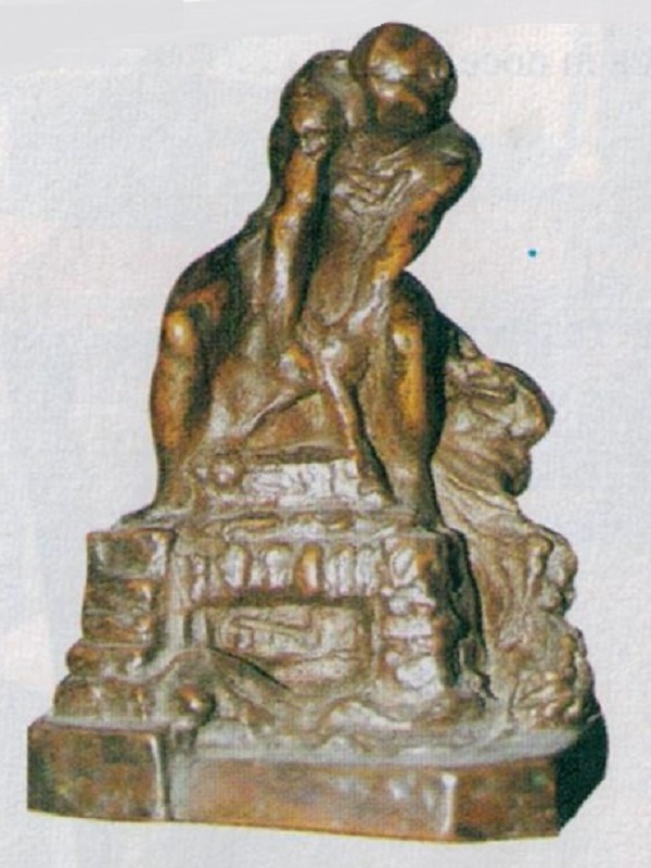 Scultura in bronzo. Firma e data 1928 incisi, Importante…