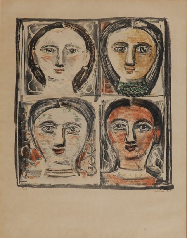 massimo-campigli-quattro-teste-1948-litografia